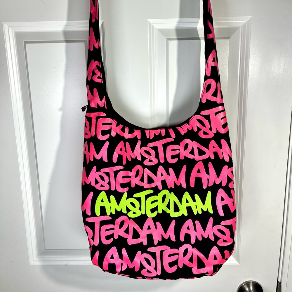 Robin Ruth Amsterdam Crossbody Bag Neon Pink Green Travel Graffiti Shoulder Bag